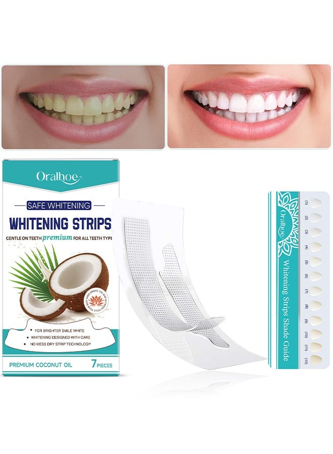 ORALHOE 7-Pieces Whitenings Strips Dental Whitening Kit Oral Care Teeth Whitening Strips Kit, For Coffee Soda Drinkers & Yellow Stains, Tooth Stain Treatment, Gum Care & Stain Removal, Removes Yellow Stains & Bad Breath - Image 1